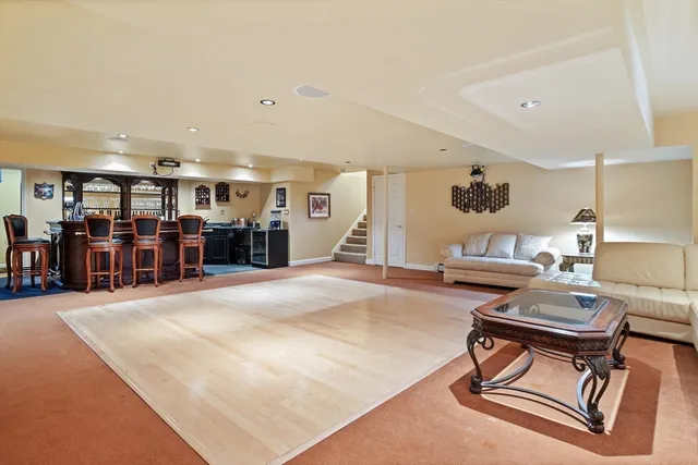 a living room with furniture a view and window