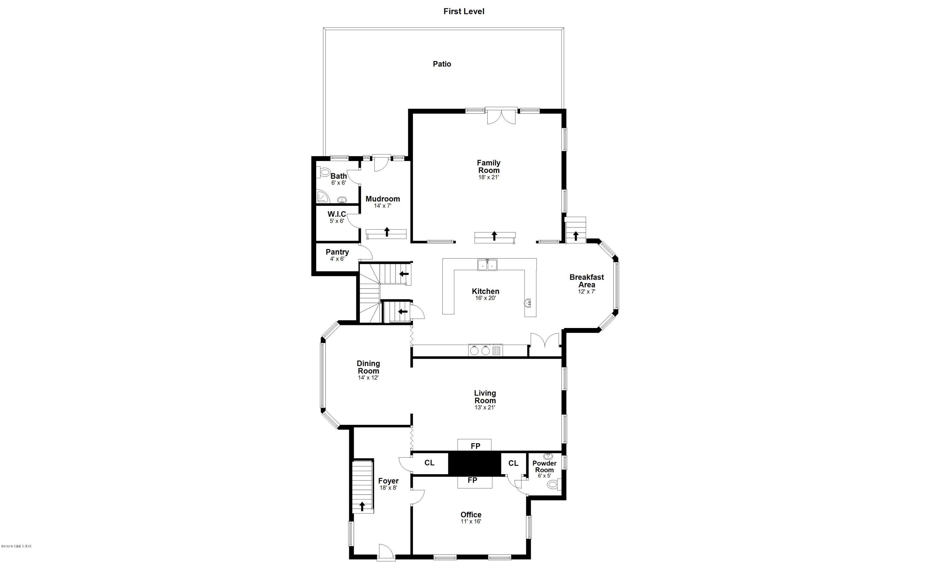 112 Shore Road Old Greenwich, CT 06870 - Photo 22 of 25 First level Floor Plan