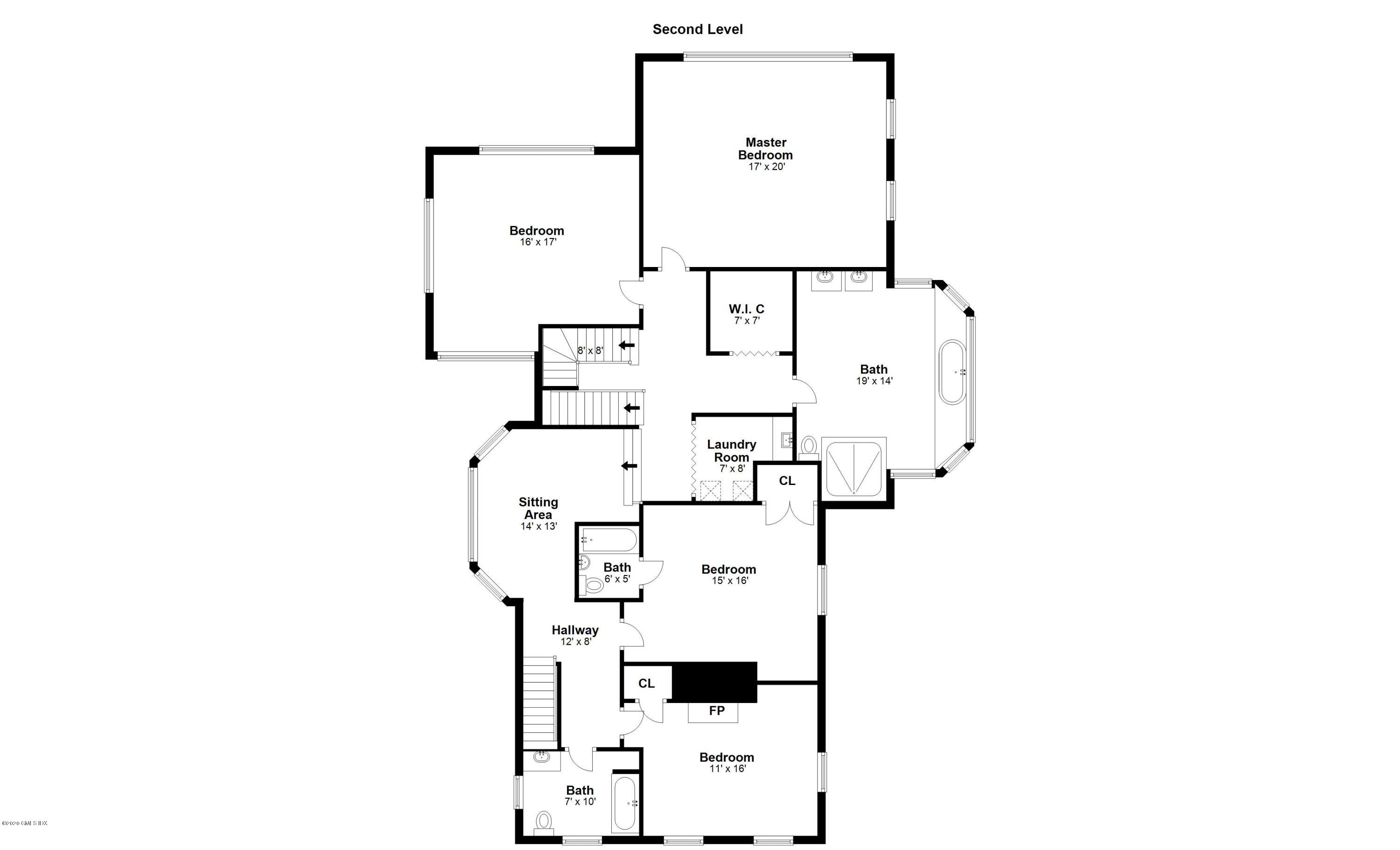 112 Shore Road Old Greenwich, CT 06870 - Photo 23 of 25 Second Level Floor Plan