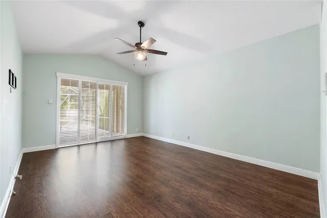 a view of a hallway with a white door