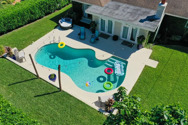 an aerial view of a house