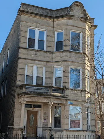 a view of a building with a window