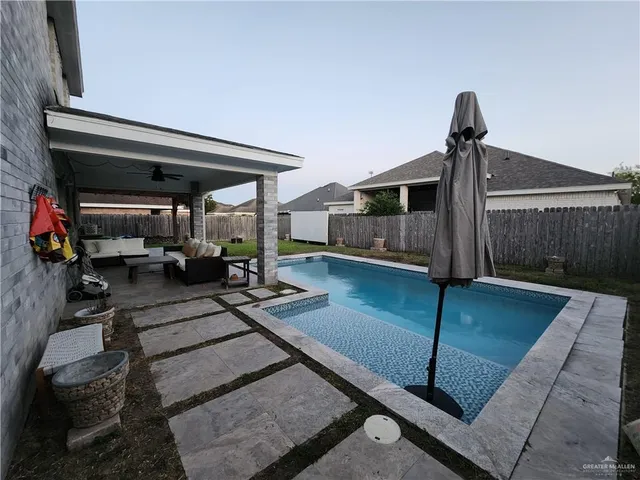 a view of a porch with furniture