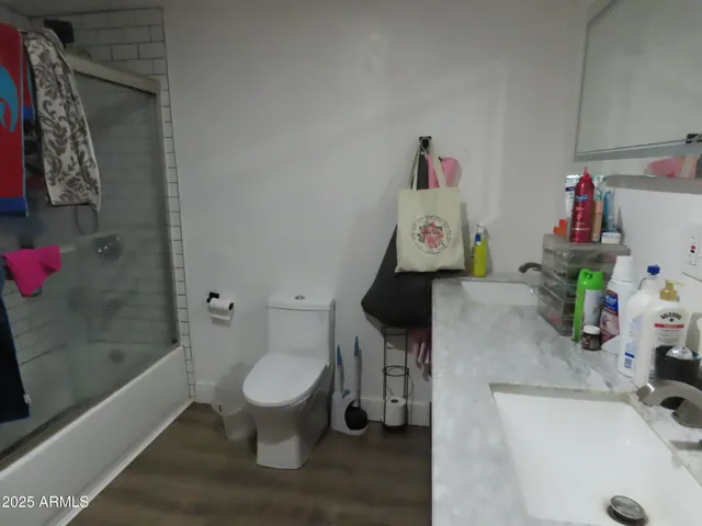 a bathroom with a sink and toilet
