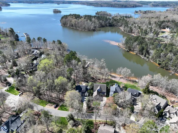 a view of a lake with a mountain in the background