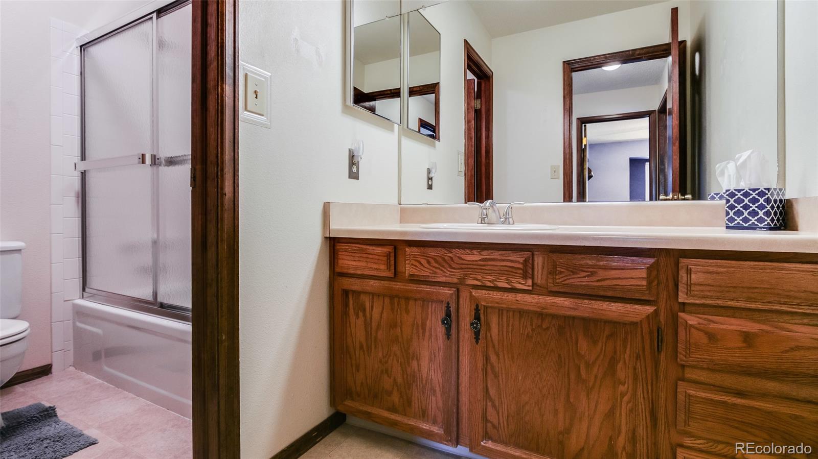 82 Prairie Ridge Road Highlands Ranch, CO 80126 - Photo 21 of 29 a bathroom with a sink a vanity and a mirror