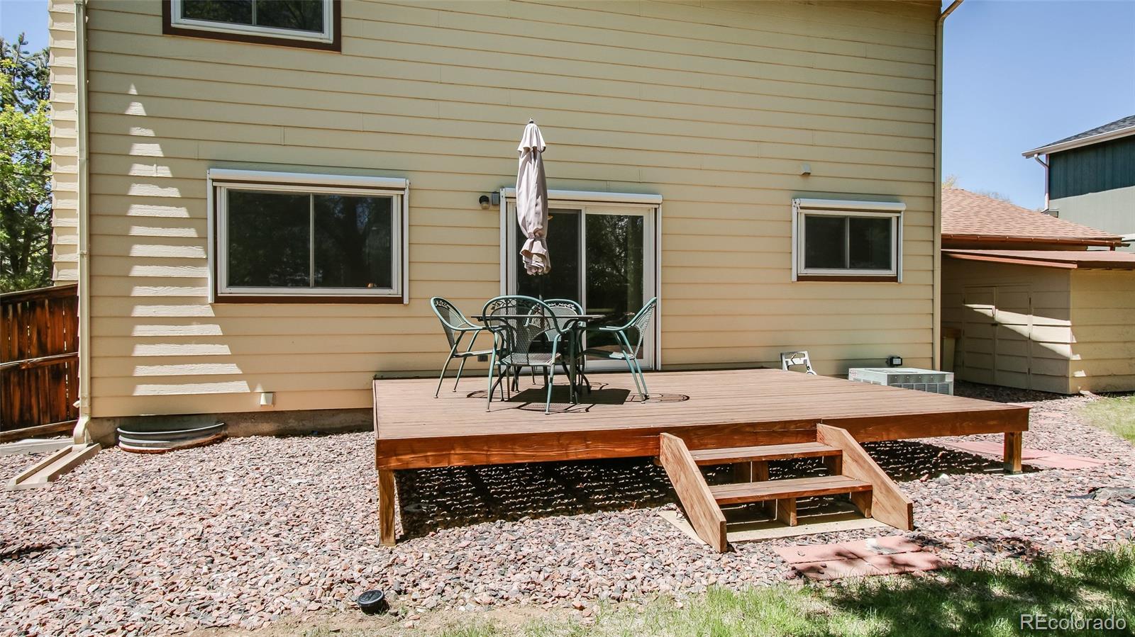 82 Prairie Ridge Road Highlands Ranch, CO 80126 - Photo 26 of 29 a view of a backyard with sitting area