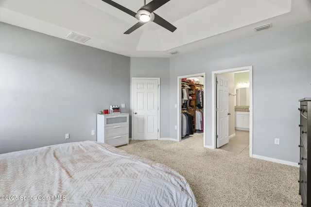 an aerial view of a house with a garden