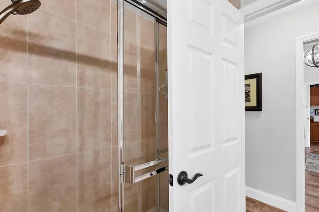 a bathroom with a shower