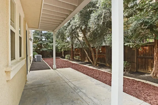 a view of backyard with green space