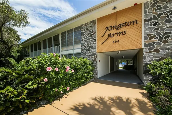 a front view of a building