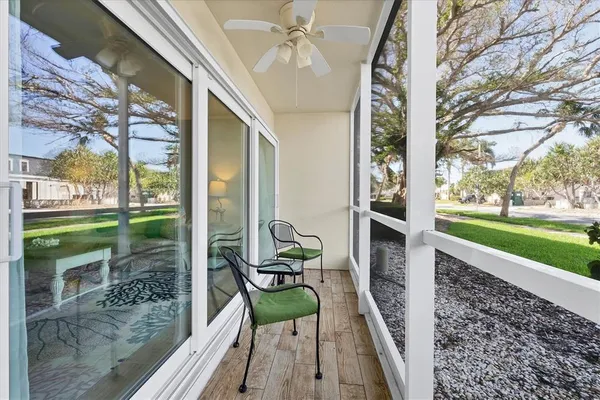 a balcony view with a outdoor space