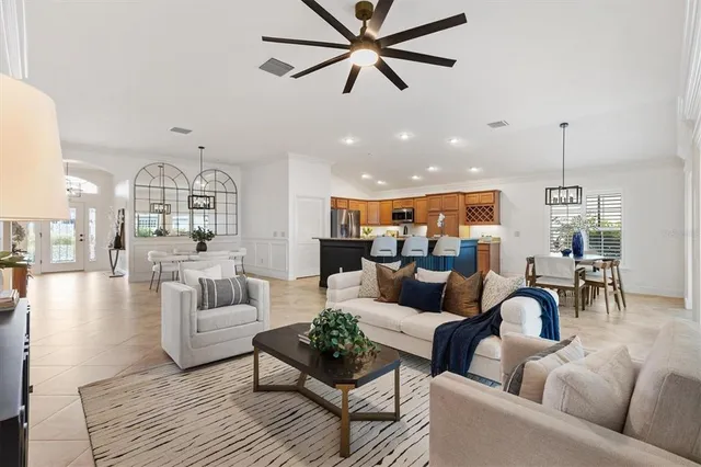 a living room with furniture