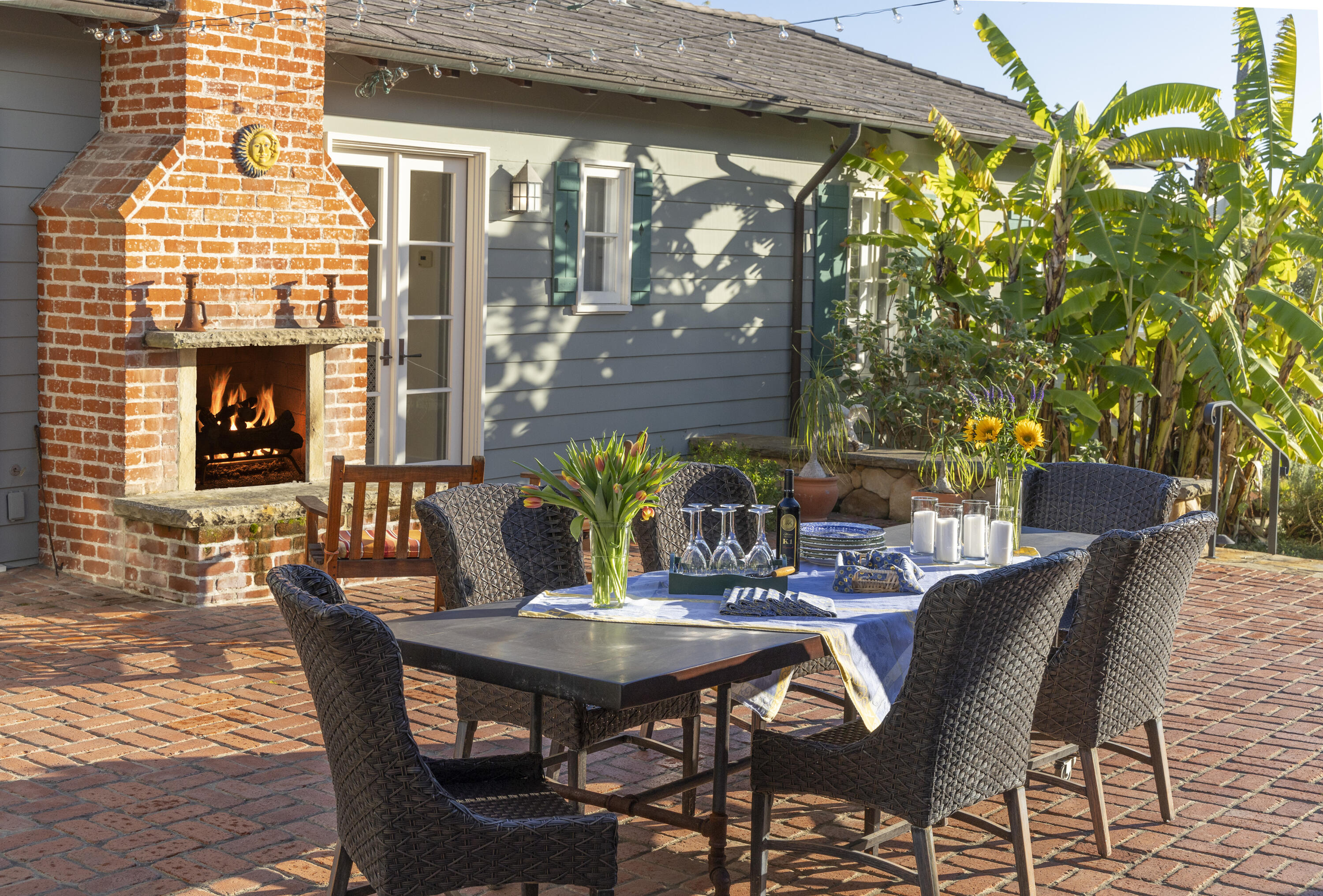 1138 Mission Ridge Road Santa Barbara, CA 93103 - Photo 30 of 54 a view of an outside dining space with furniture