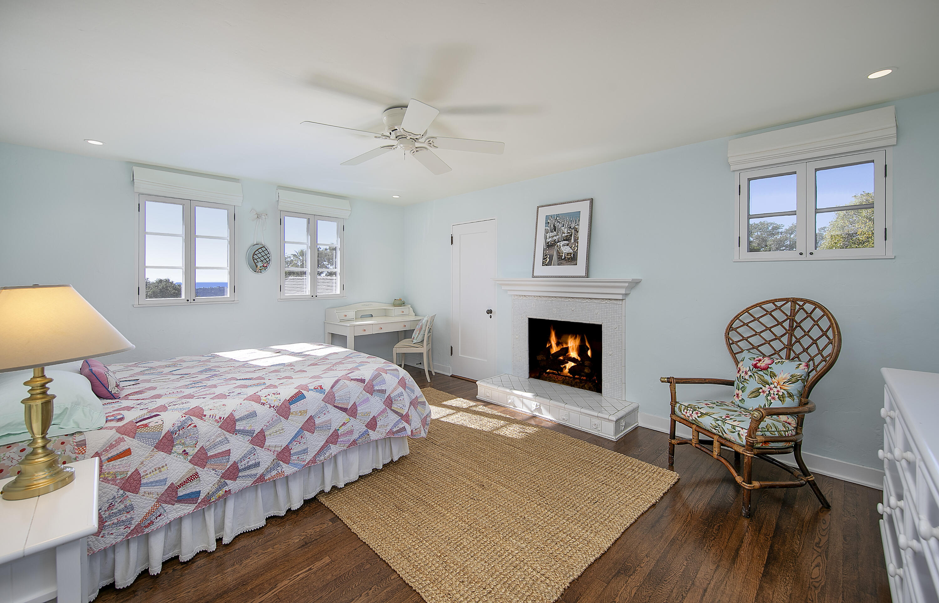 1138 Mission Ridge Road Santa Barbara, CA 93103 - Photo 39 of 54 a bedroom with furniture and a fireplace