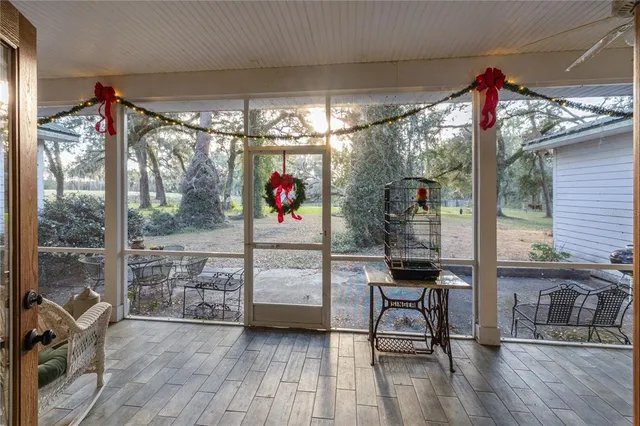a view of a lake with an outdoor space