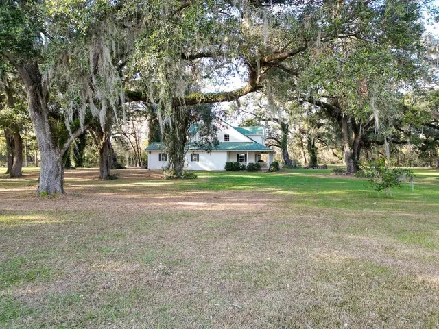 a view of a lake with a outdoor space
