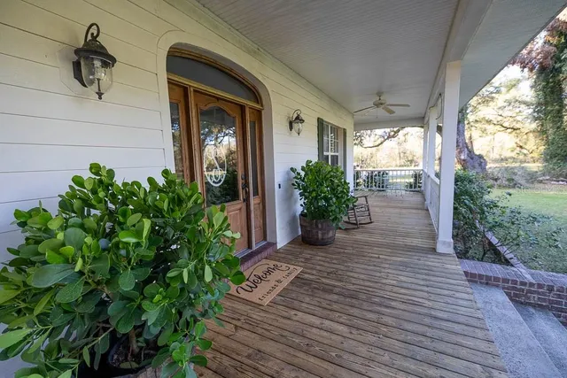 a view of a entryway door front of house