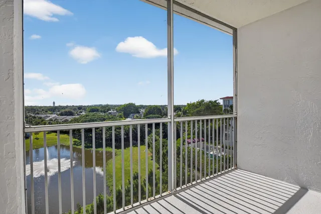 a view of city from a balcony