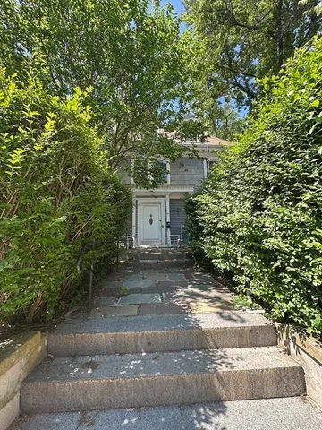 a view of a house with a tree and plants