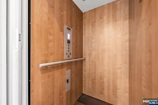 a bathroom with a shower curtain