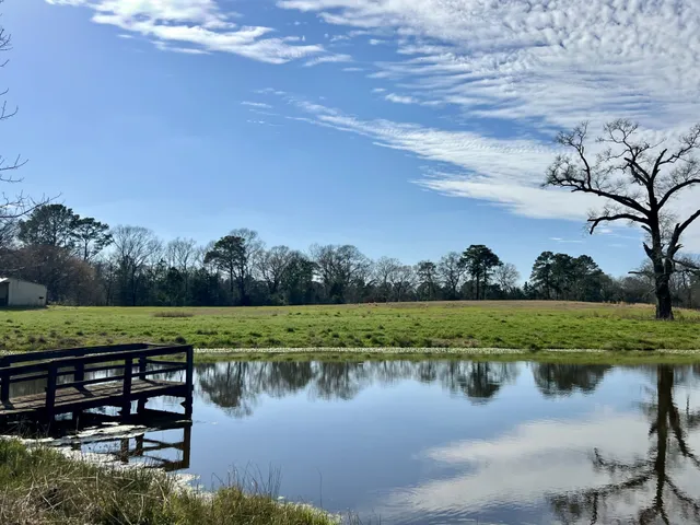 a view of a lake with outdoor space