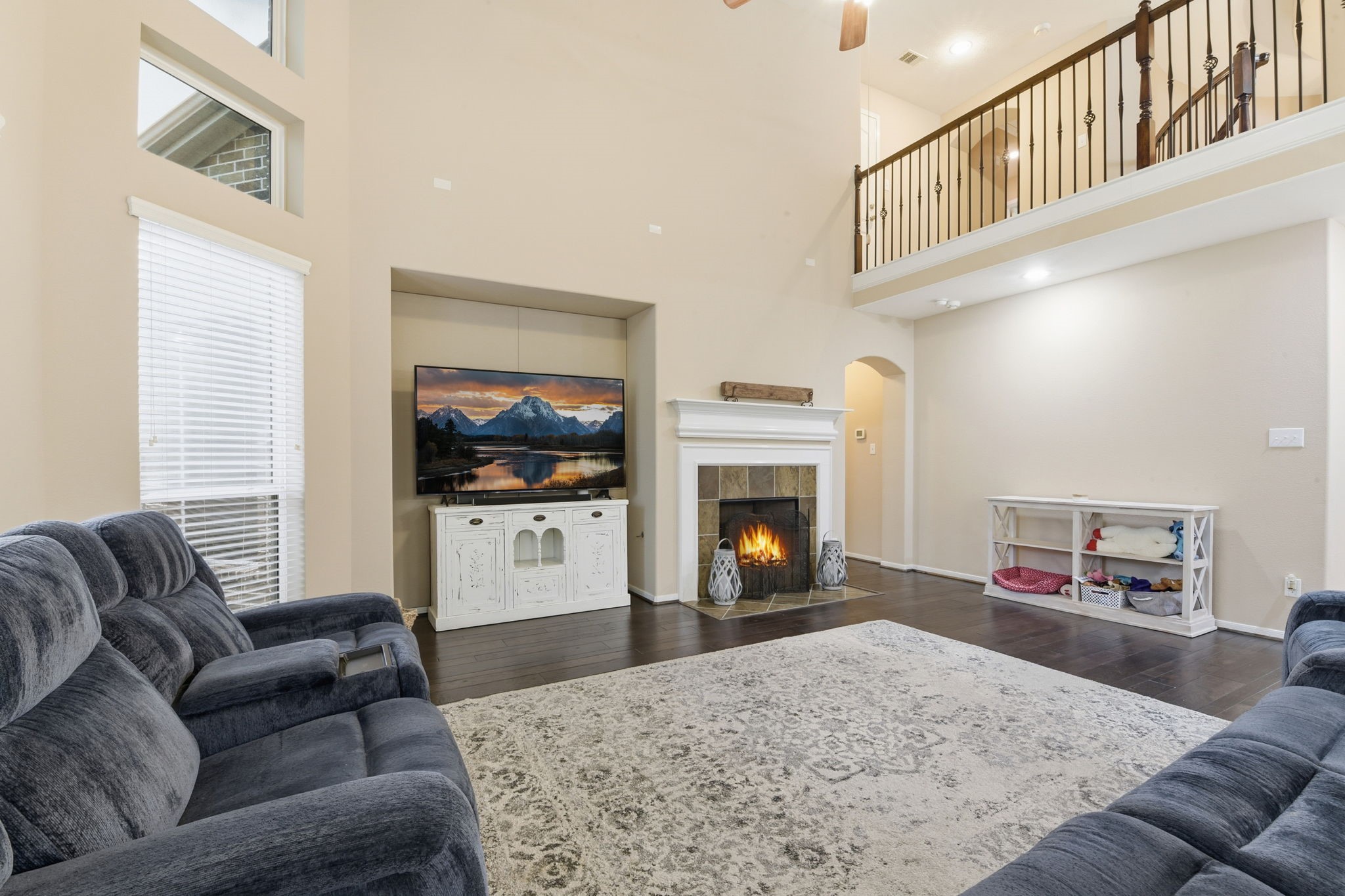 29019 Comal Karst Drive Spring, TX 77386 - Photo 18 of 50 a living room with furniture and a fireplace