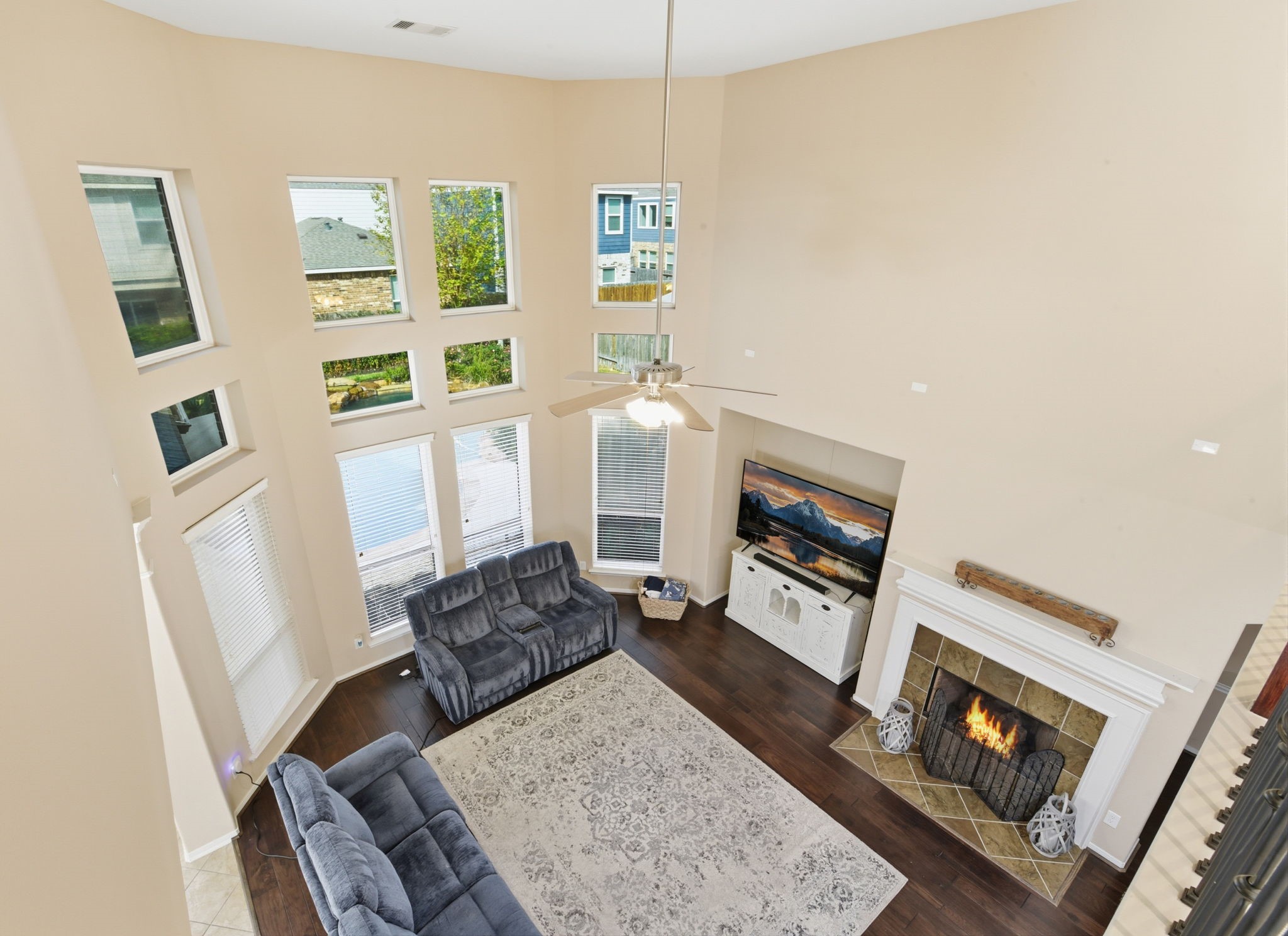 29019 Comal Karst Drive Spring, TX 77386 - Photo 31 of 50 a living room with furniture and a fireplace