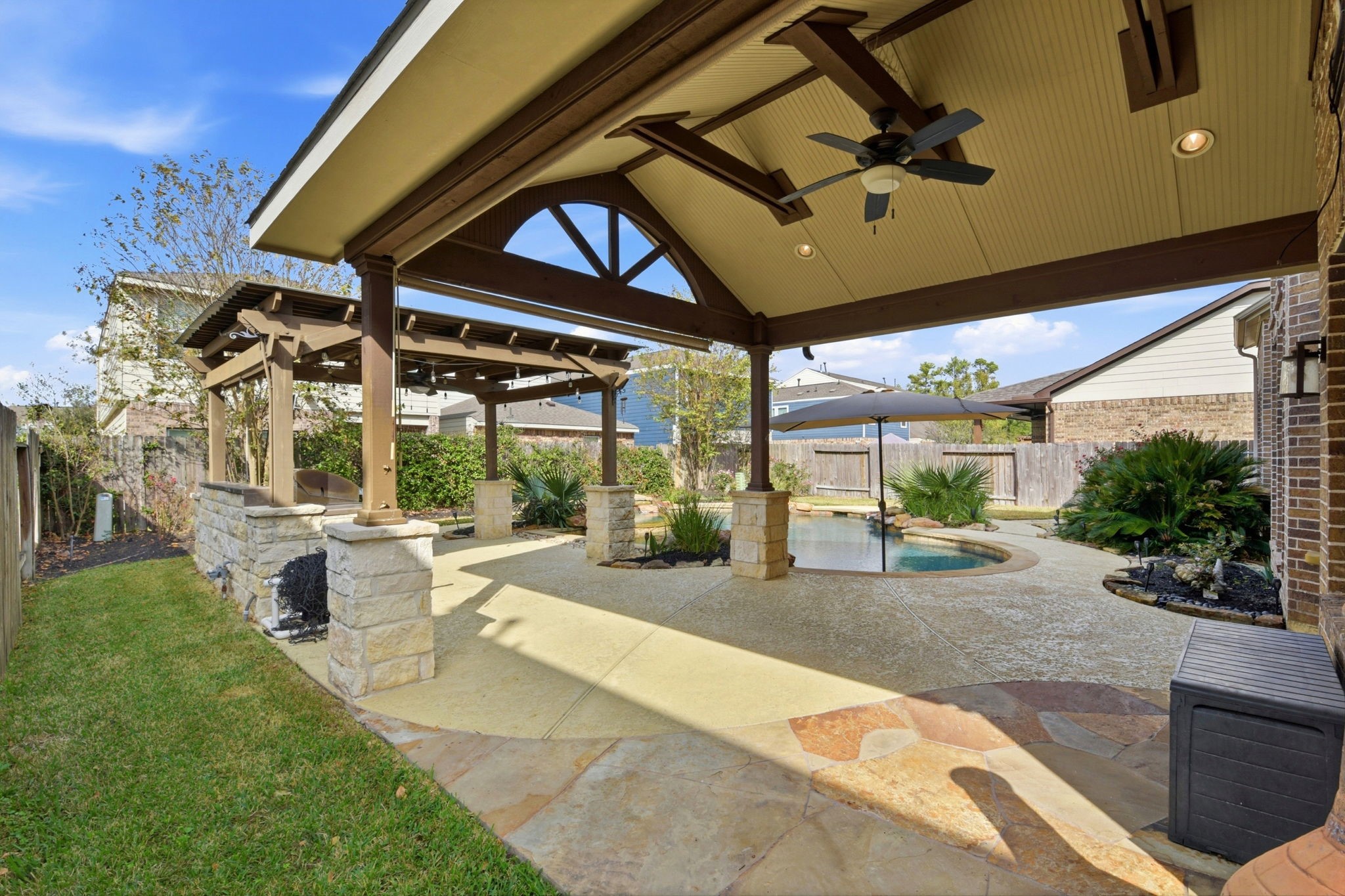 29019 Comal Karst Drive Spring, TX 77386 - Photo 44 of 50 a building outdoor space with patio lots of furniture