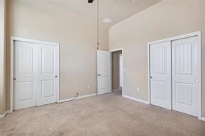 407 Epiphany Lane Pflugerville, TX 78660 - Photo 20 of 29 Unfurnished bedroom featuring a high ceiling, carpet, and a closet