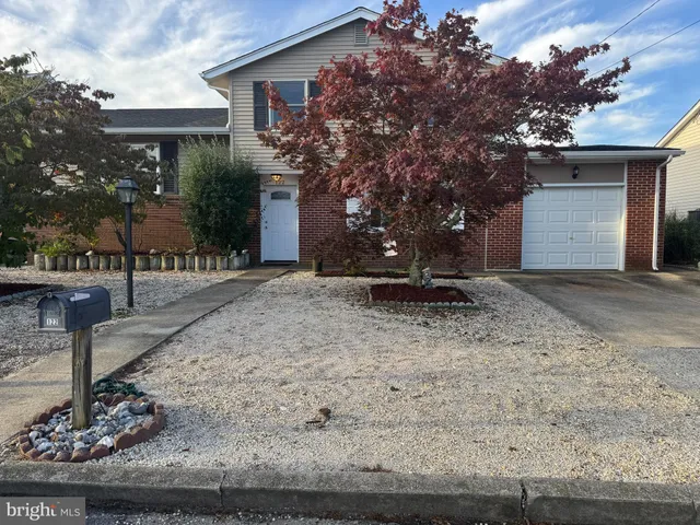 a view of a house with backyard and trees