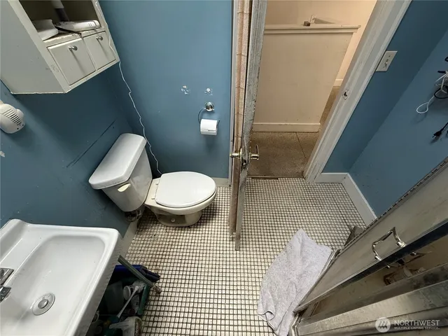 a bathroom with a sink and a toilet
