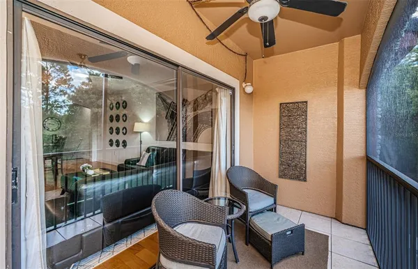 a outdoor living space with furniture