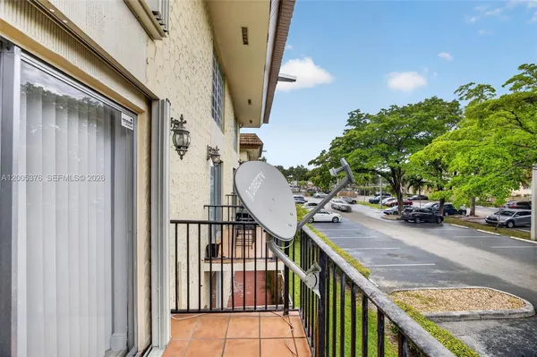 a view of a balcony