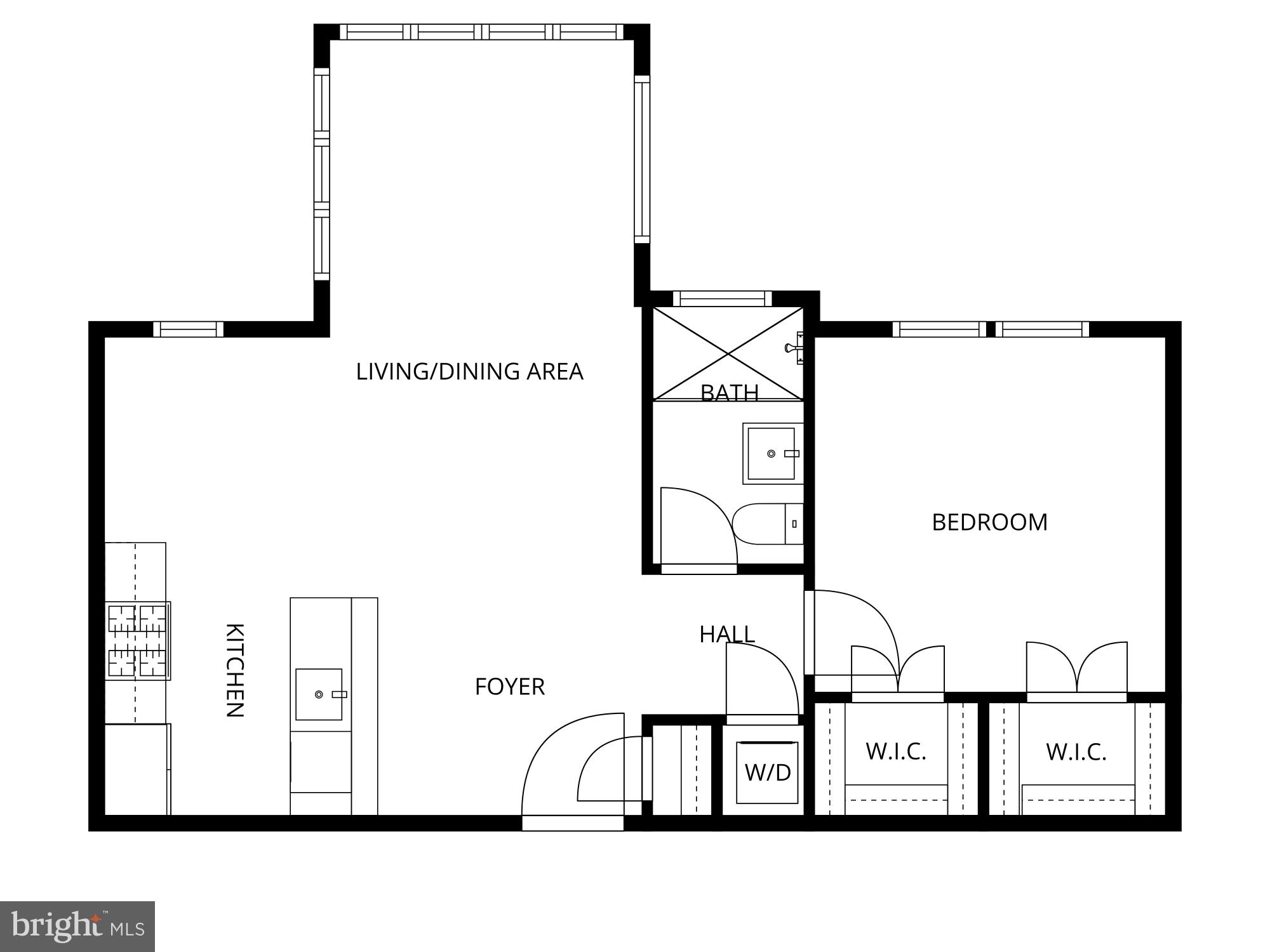 2926 Porter Street Northwest, Unit 306 Washington, DC 20008 - Photo 12 of 19 a black and white photo of a floor plan