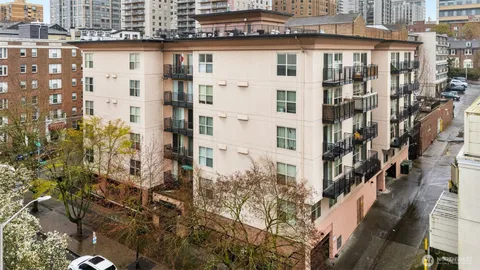 a front view of a multi story building