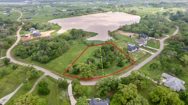 an aerial view of a garden