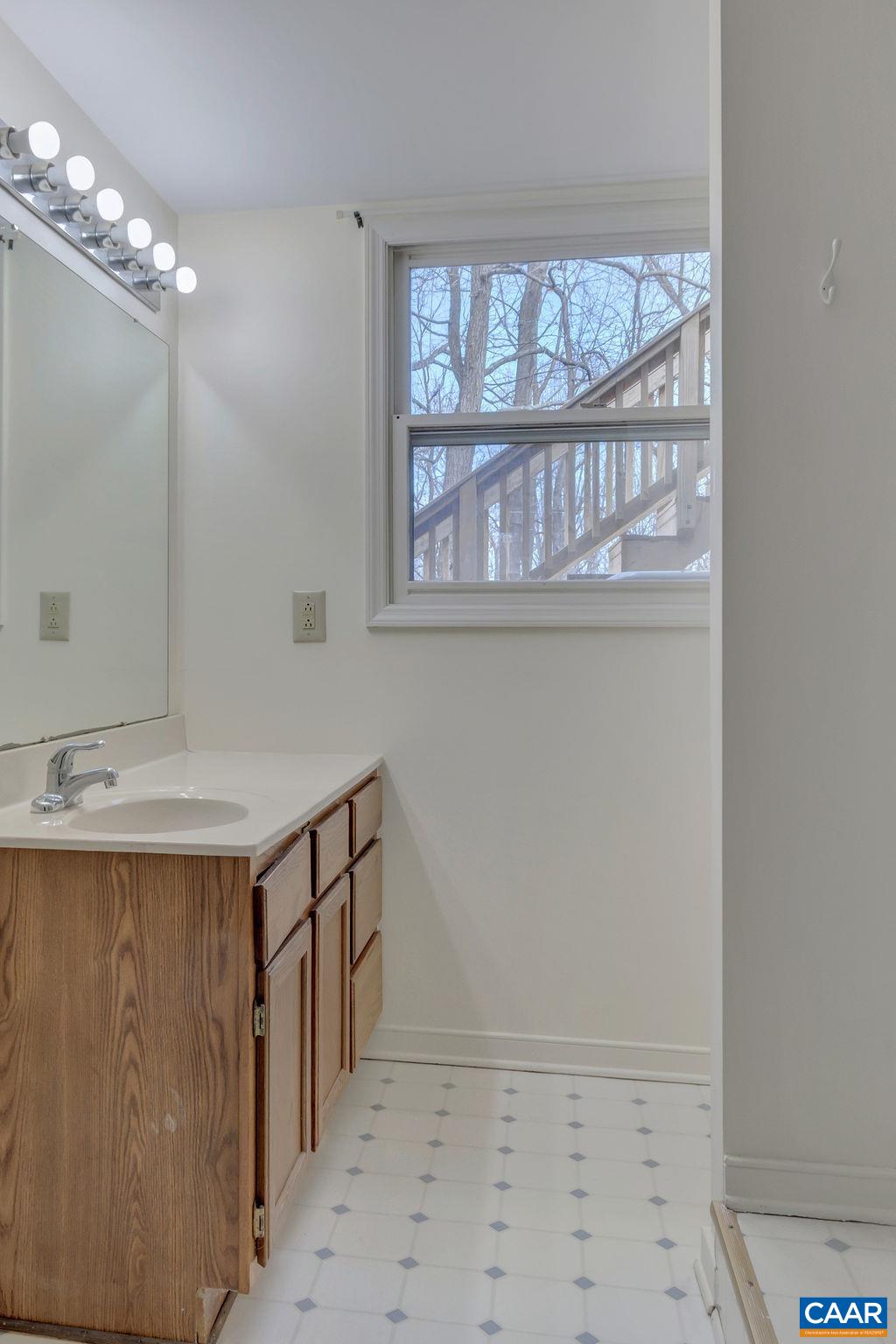 385 Gillums Ridge Road Charlottesville, VA 22903 - Photo 16 of 34 a bathroom with a sink a vanity and a large mirror