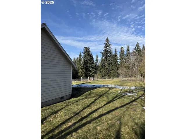 a view of a backyard