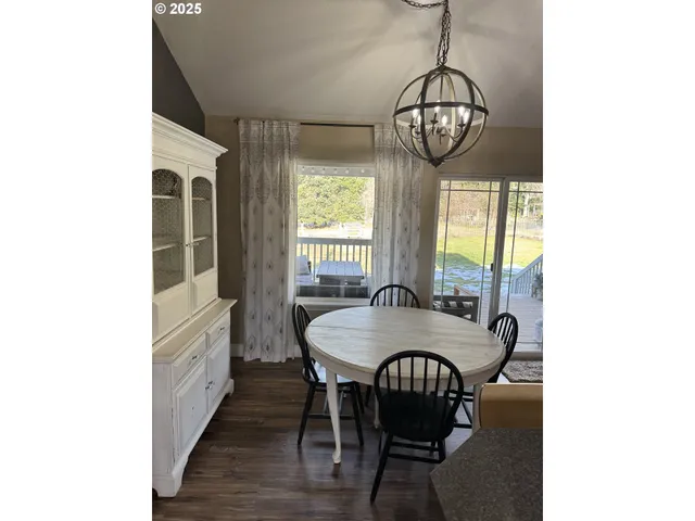 a dining room with furniture window