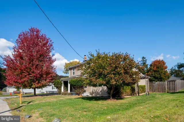 a garden view with a seating space