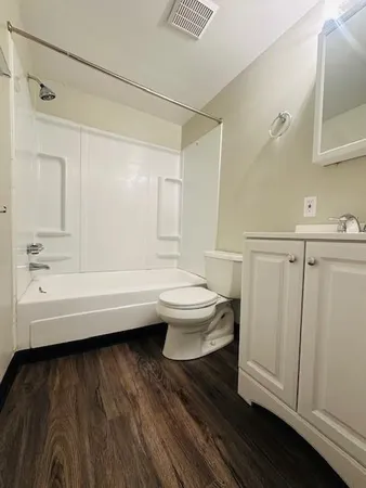 a view of deck with wooden floor and stairs