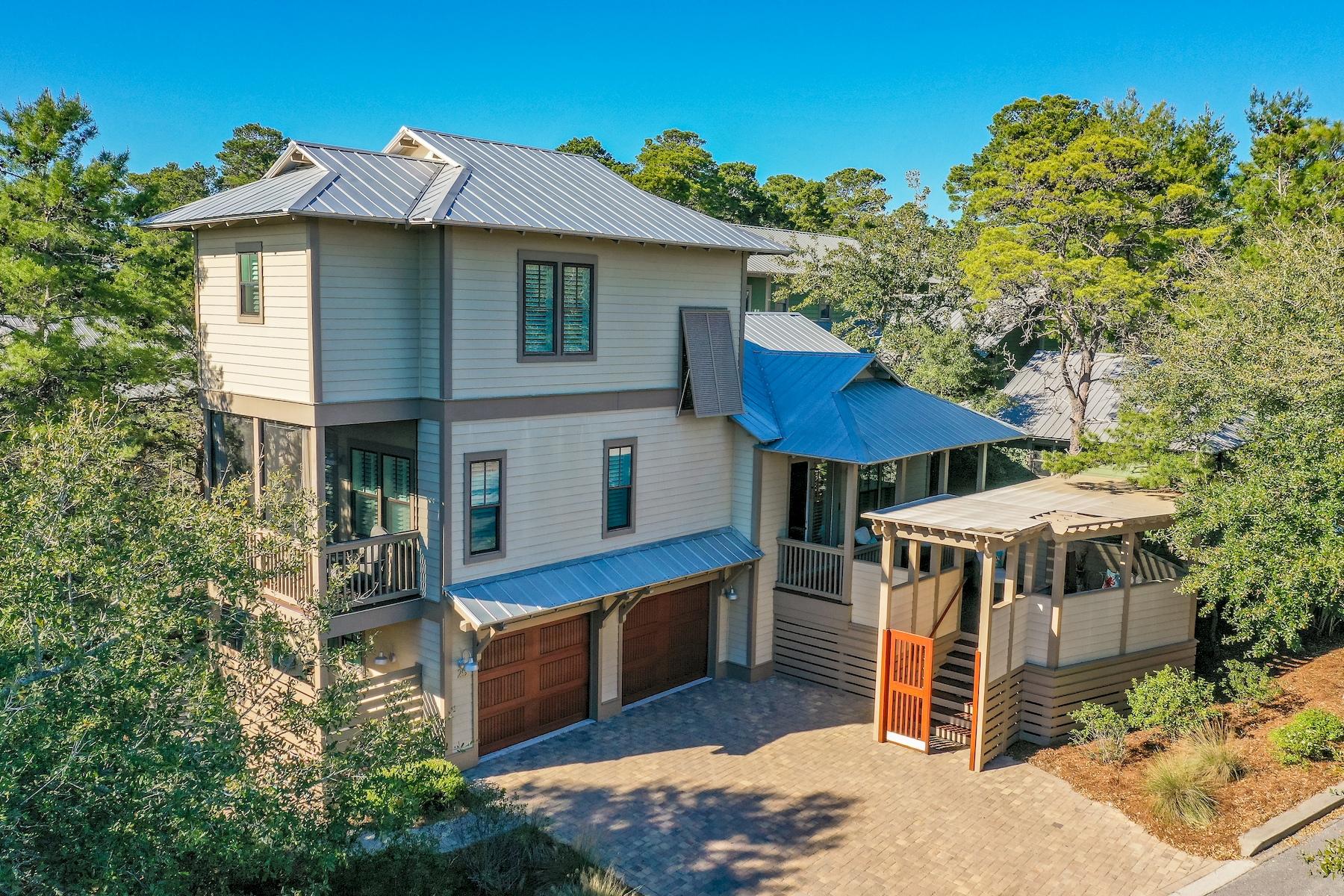 25 South Summit Drive Santa Rosa Beach, FL 32459 - Photo 1 of 46 a front view of a house with yard and porch