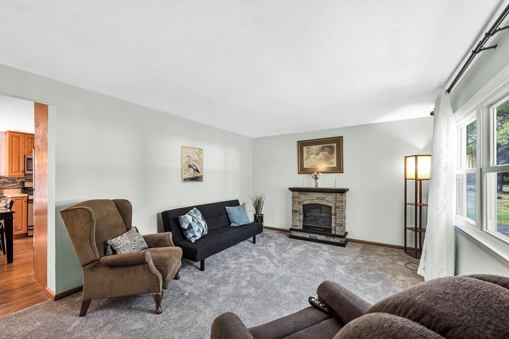 163 Cedar Road Longmeadow, MA 01106 - Photo 5 of 39 a living room with furniture and a fireplace