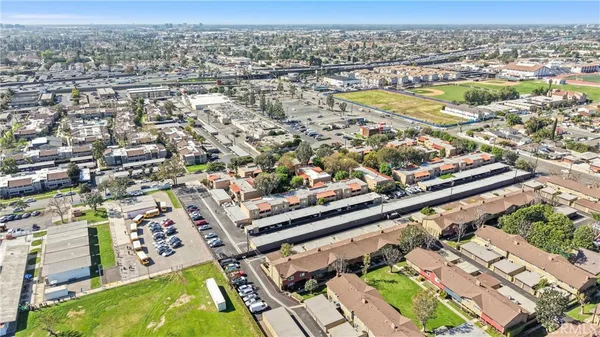 an aerial view of multiple house