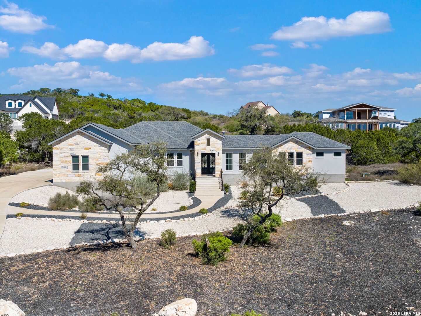 an aerial view of a house