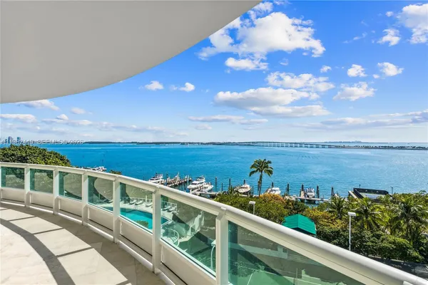 a view of a lake from a balcony