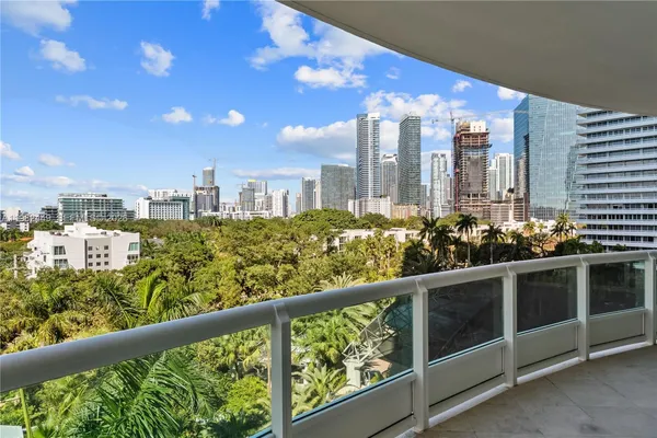 a view of a city from a balcony