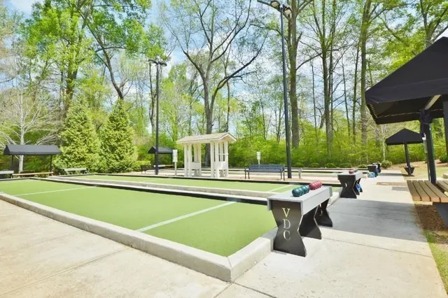 front view of a building with a street