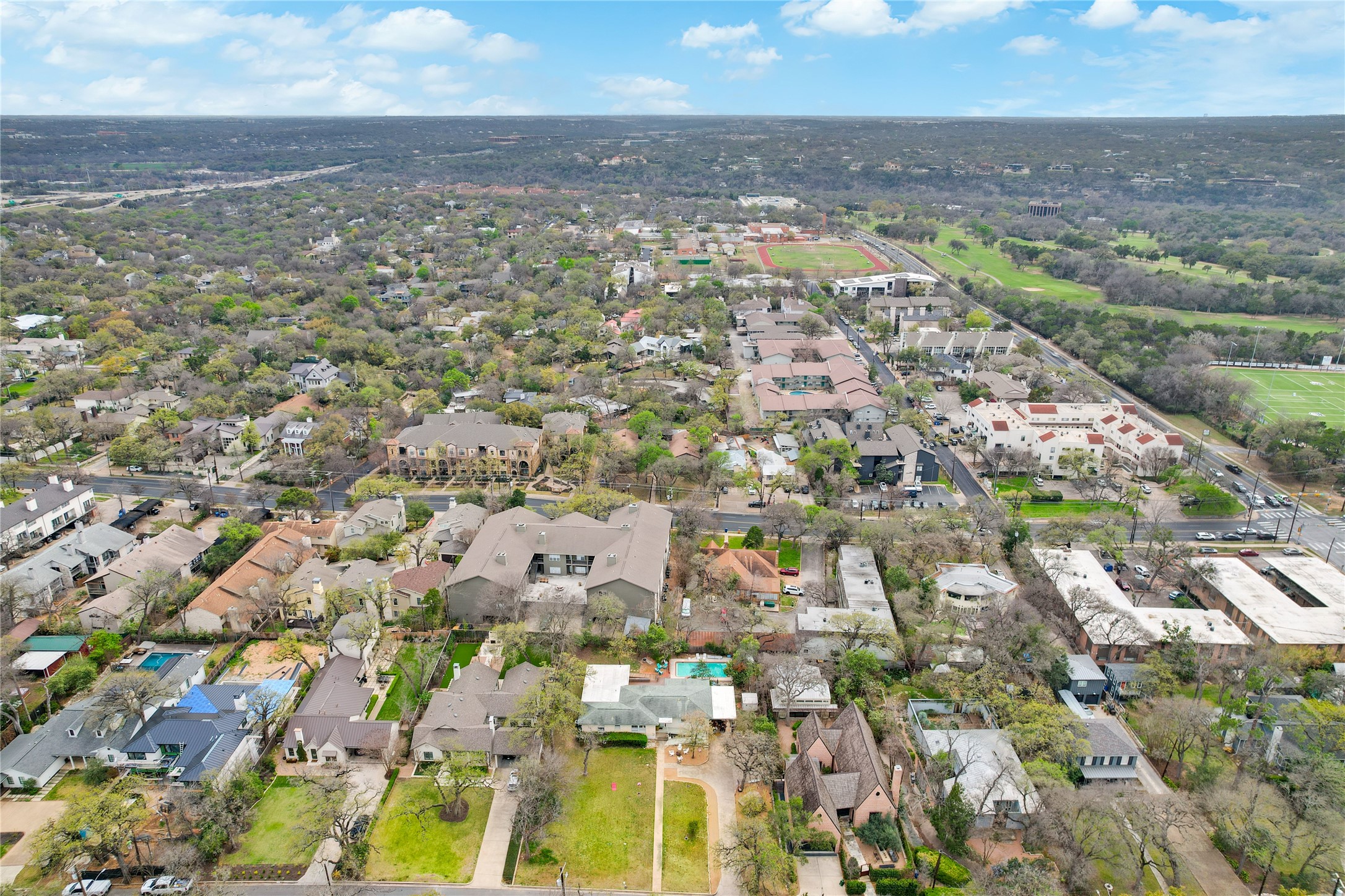 2511 Bridle Path Austin, TX 78703 - Photo 2 of 6 an aerial view of residential building with parking space